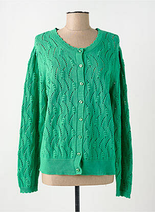 Gilet manches longues vert C'EST BEAU LA VIE pour femme