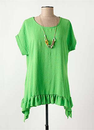 Tunique manches courtes vert MADE IN ITALY pour femme