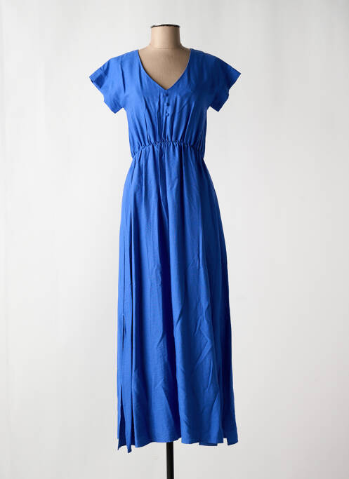 Robe longue manches courtes manches courtes bleu C'EST BEAU LA VIE femme