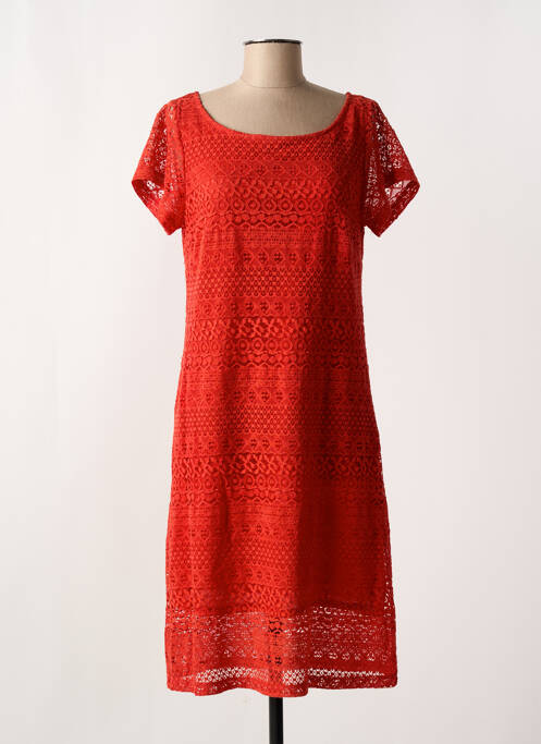 Robe mi-longue manches courtes manches courtes rouge AGATHE & LOUISE femme