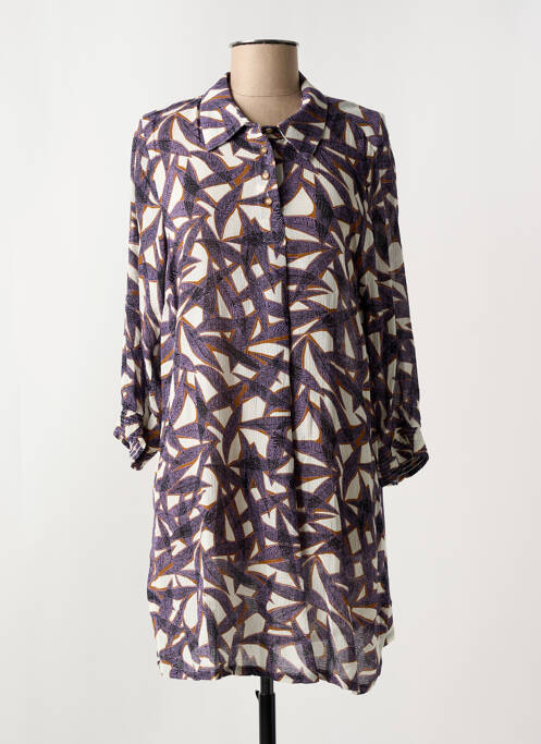 Robe courte manches longues manches longues violet CISO femme