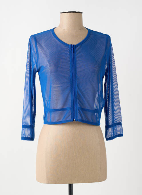 Veste casual col rond bleu MALOKA femme