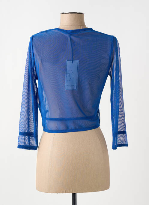 Veste casual col rond bleu MALOKA femme