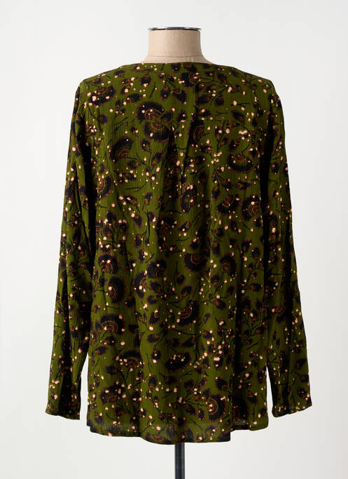 Blouse imprimé fantaisie manches longues vert CISO femme