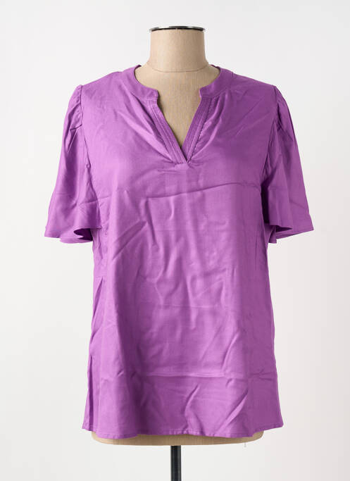 Blouse manches courtes manches courtes violet CISO femme