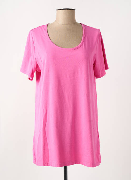 T-shirt coupe droite manches courtes rose CISO femme