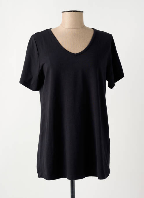 T-shirt coupe droite manches courtes noir CISO femme