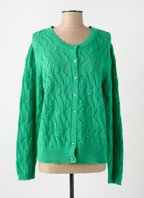 Gilet manches longues vert C'EST BEAU LA VIE pour femme