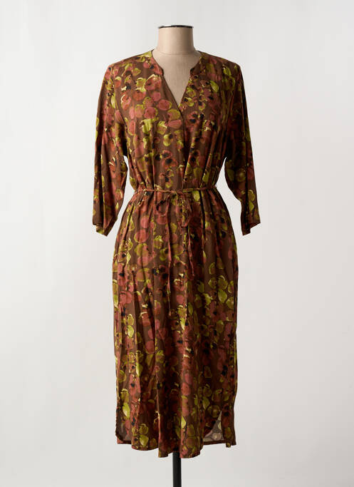 Robe mi-longue marron CISO pour femme