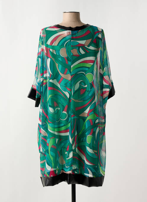 Robe mi-longue vert COULEURS DU TEMPS femme
