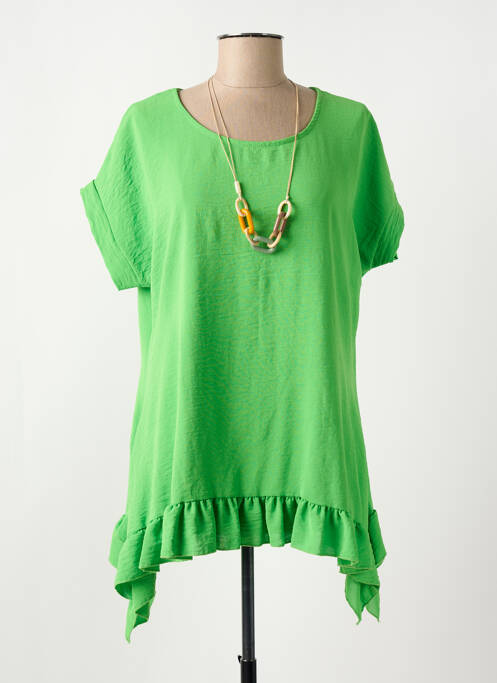 Tunique manches courtes vert MADE IN ITALY pour femme