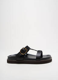 Mules/sabots tissage satiné talon plat jusqu'à 3cm noir ALIWELL femme