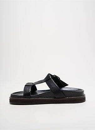 Mules/sabots tissage satiné talon plat jusqu'à 3cm noir ALIWELL femme