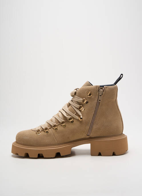 Bottines/boots fermeture zip et lacets talon de 4 à 6cm beige BLACKSTONE femme