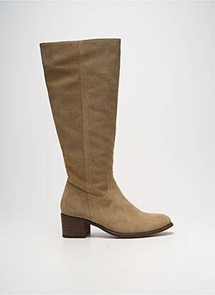 Bottes nubuck talon de 4 à 6cm beige ALIWELL femme