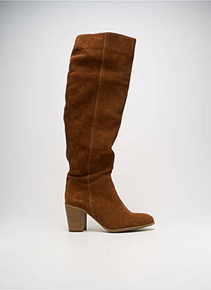 Cuissardes nubuck talon de 7 à 9cm marron ALIWELL femme