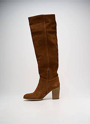 Cuissardes nubuck talon de 7 à 9cm marron ALIWELL femme
