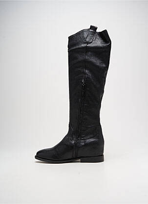 Bottes tissage satiné talon plat jusqu'à 3cm noir ALIWELL femme