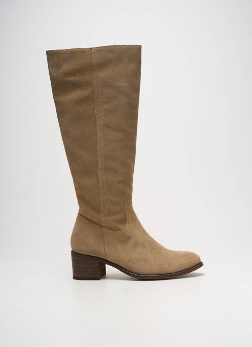Bottes nubuck talon de 4 à 6cm beige ALIWELL femme