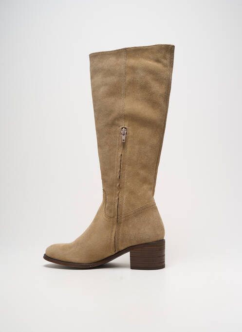 Bottes nubuck talon de 4 à 6cm beige ALIWELL femme