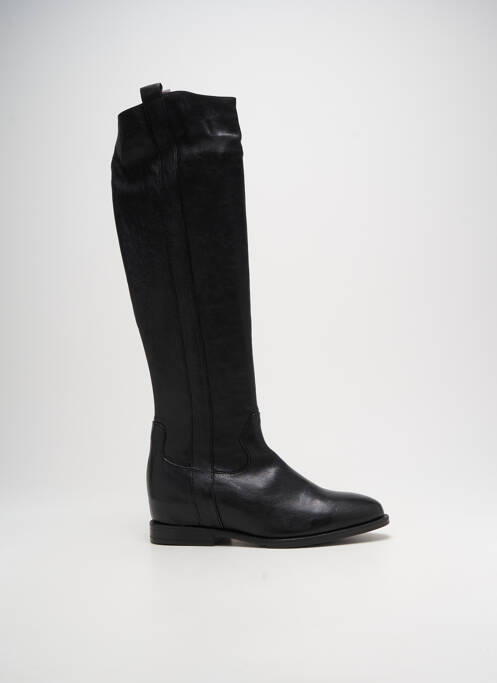 Bottes tissage satiné talon plat jusqu'à 3cm noir ALIWELL femme