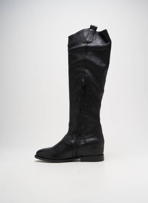 Bottes tissage satiné talon plat jusqu'à 3cm noir ALIWELL femme