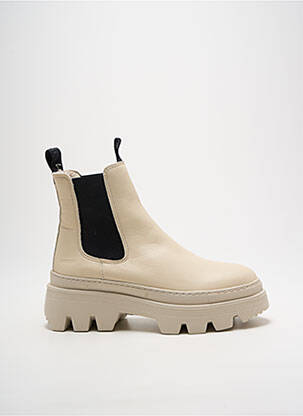 Bottines/boots fourrée talon de 4 à 6cm beige BLACKSTONE femme