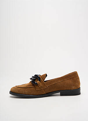 Mocassins nubuck talon plat jusqu'à 3cm marron ADIGE femme