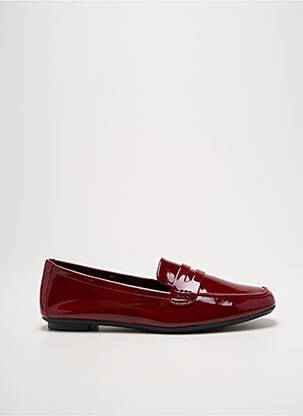 Mocassins chiquet talon plat jusqu'à 3cm rouge REQINS femme