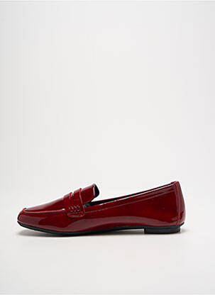 Mocassins chiquet talon plat jusqu'à 3cm rouge REQINS femme
