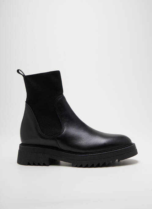 Bottines/boots matière lisse talon de 4 à 6cm noir REQINS femme