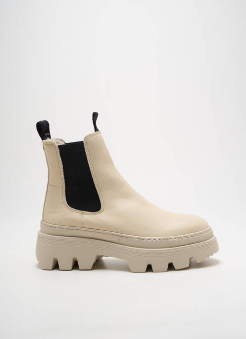 Bottines/boots fourrée talon de 4 à 6cm beige BLACKSTONE femme