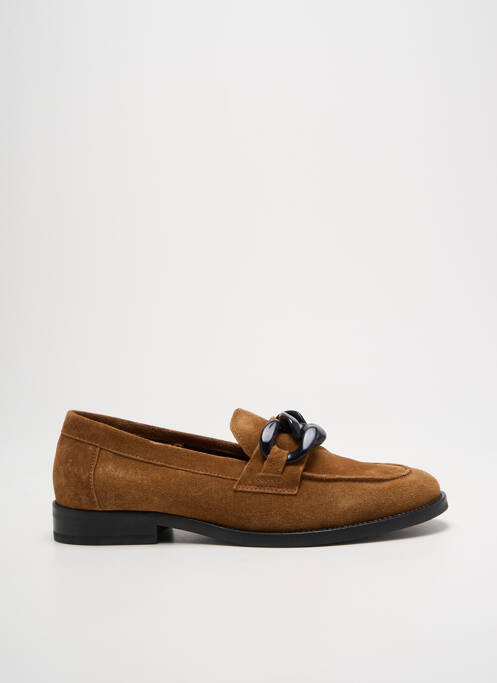 Mocassins nubuck talon plat jusqu'à 3cm marron ADIGE femme