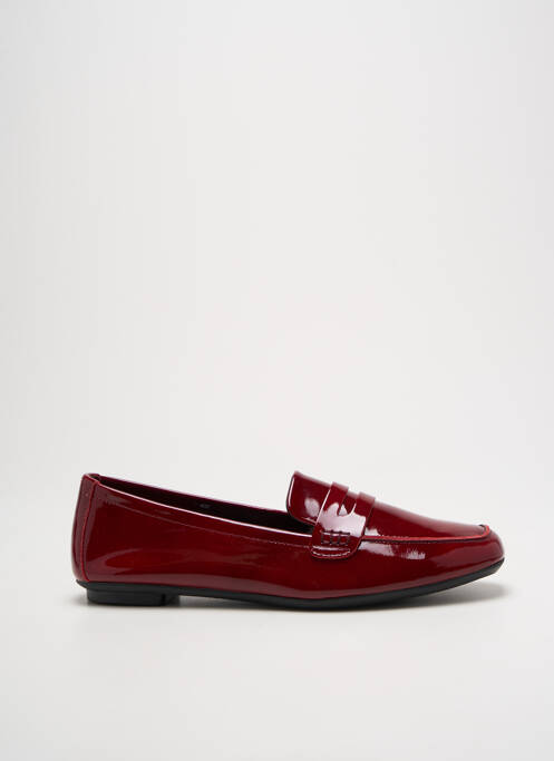 Mocassins matière lisse talon plat jusqu'à 3cm rouge REQINS femme