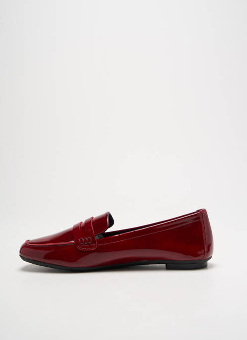 Mocassins matière lisse talon plat jusqu'à 3cm rouge REQINS femme