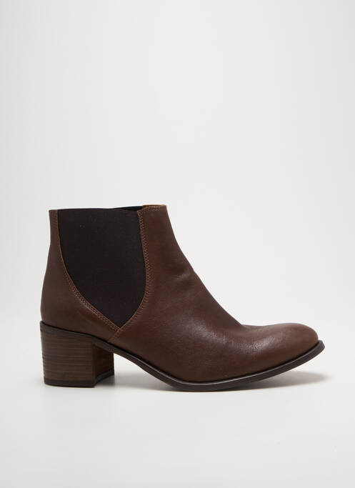 Bottines/boots matière lisse talon de 4 à 6cm marron ALIWELL femme
