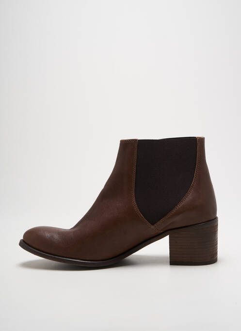 Bottines/boots matière lisse talon de 4 à 6cm marron ALIWELL femme