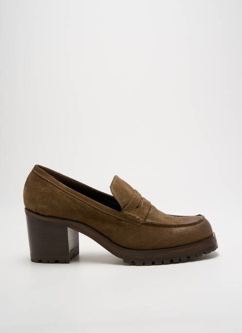Mocassins nubuck talon de 7 à 9cm vert NIMAL femme
