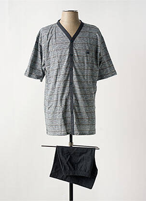 Pyjashort fermeture boutonnée sur le devant gris MASSANA homme
