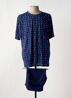 Pyjashort imprimé fantaisie bleu MASSANA homme