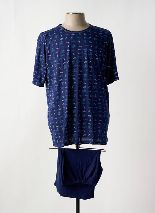 Pyjashort imprimé fantaisie bleu MASSANA homme