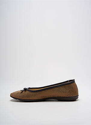 Chaussons/pantoufles tissage satiné talon plat jusqu'à 3cm marron SOIR ET MATIN femme