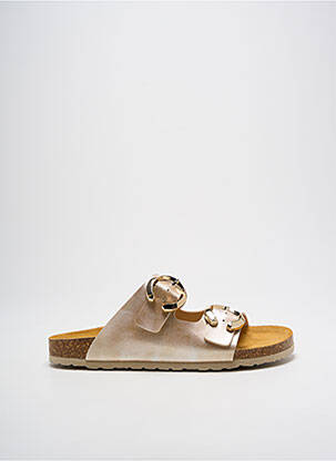 Mules/sabots tissage satiné talon plat jusqu'à 3cm or SANTAFE femme