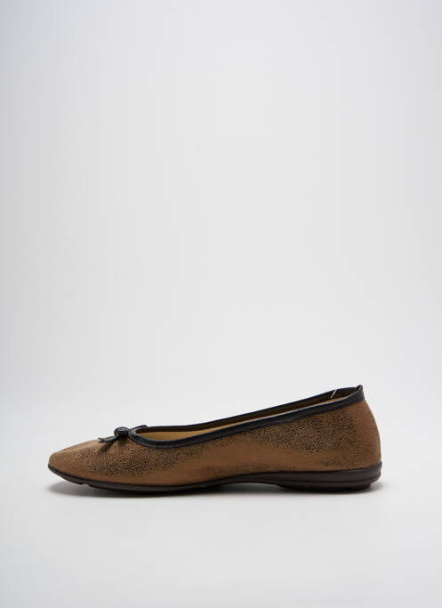 Chaussons/pantoufles tissage satiné talon plat jusqu'à 3cm marron SOIR ET MATIN femme