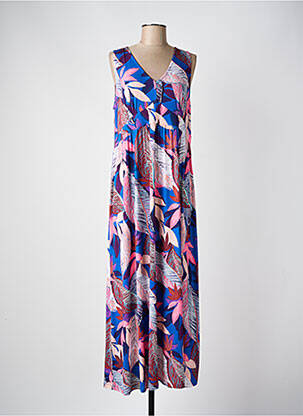 Robe longue sans manche sans manche bleu MASSANA femme
