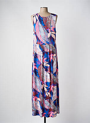 Robe longue sans manche sans manche bleu MASSANA femme