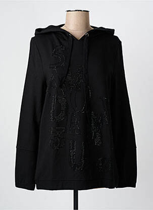 Sweat-shirt à capuche stretch manches longues noir CAPUCCINO femme