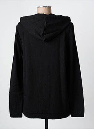 Sweat-shirt à capuche stretch manches longues noir CAPUCCINO femme