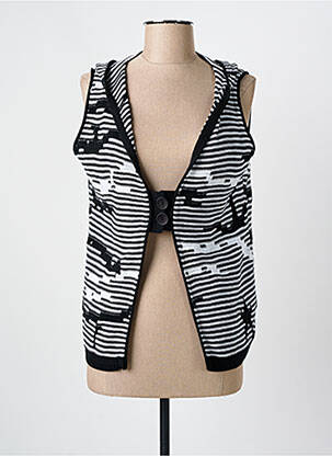 Gilet sans manche maille fine noir CAPUCCINO femme