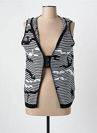 Gilet sans manche maille fine noir CAPUCCINO femme